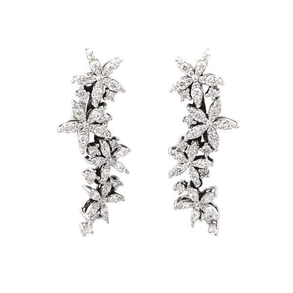Exquisite Floral Diamond Earrings — изображение 2