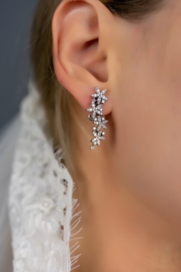 Exquisite Floral Diamond Earrings